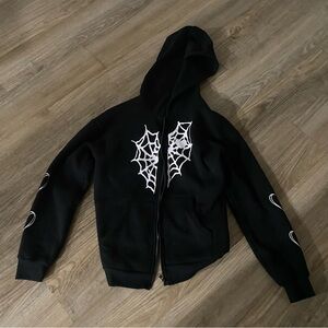 Black Spider Web Kids Hoodie